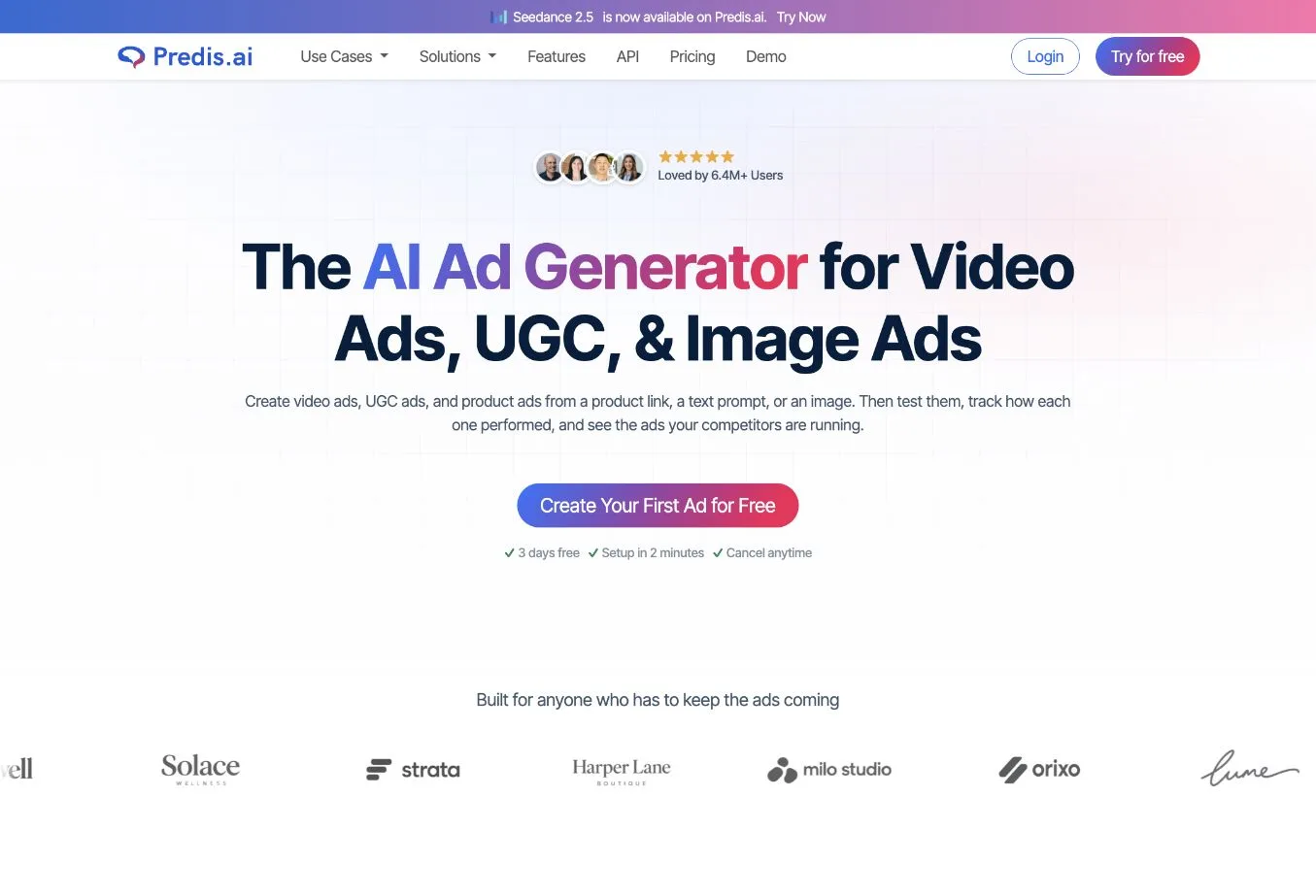 Predis.ai public landing page hero or marketplace listing